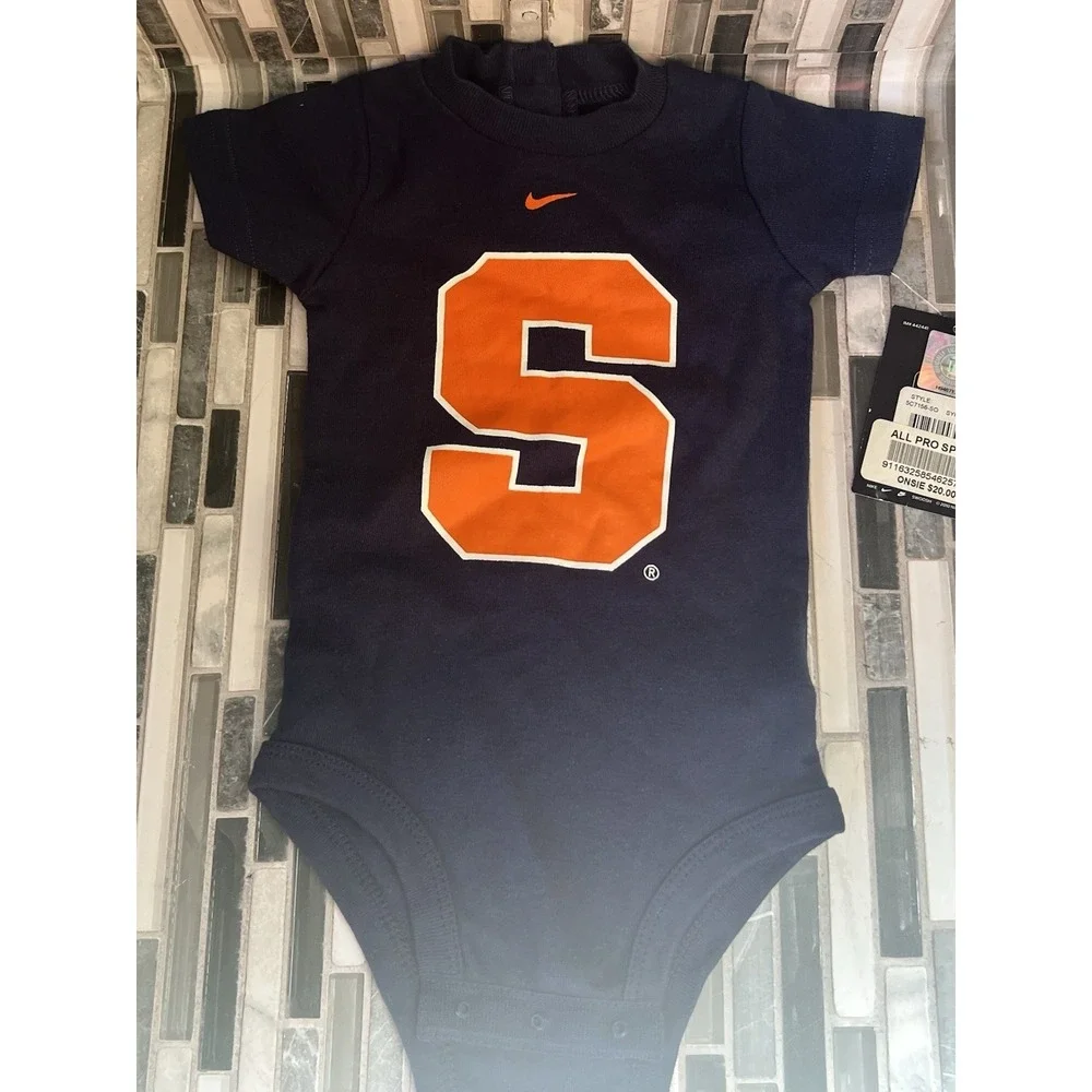 NWT NCAA Syracuse Orange‎ Bodysuit Baby Size 3/6 Months Blue